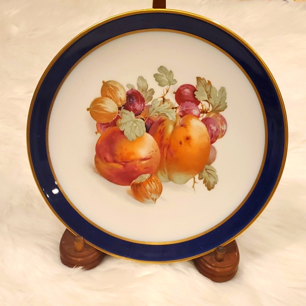 Vintage Schumann Arzberg Bavaria Echt Cobalt Germany Plate Gold Trim Collectible